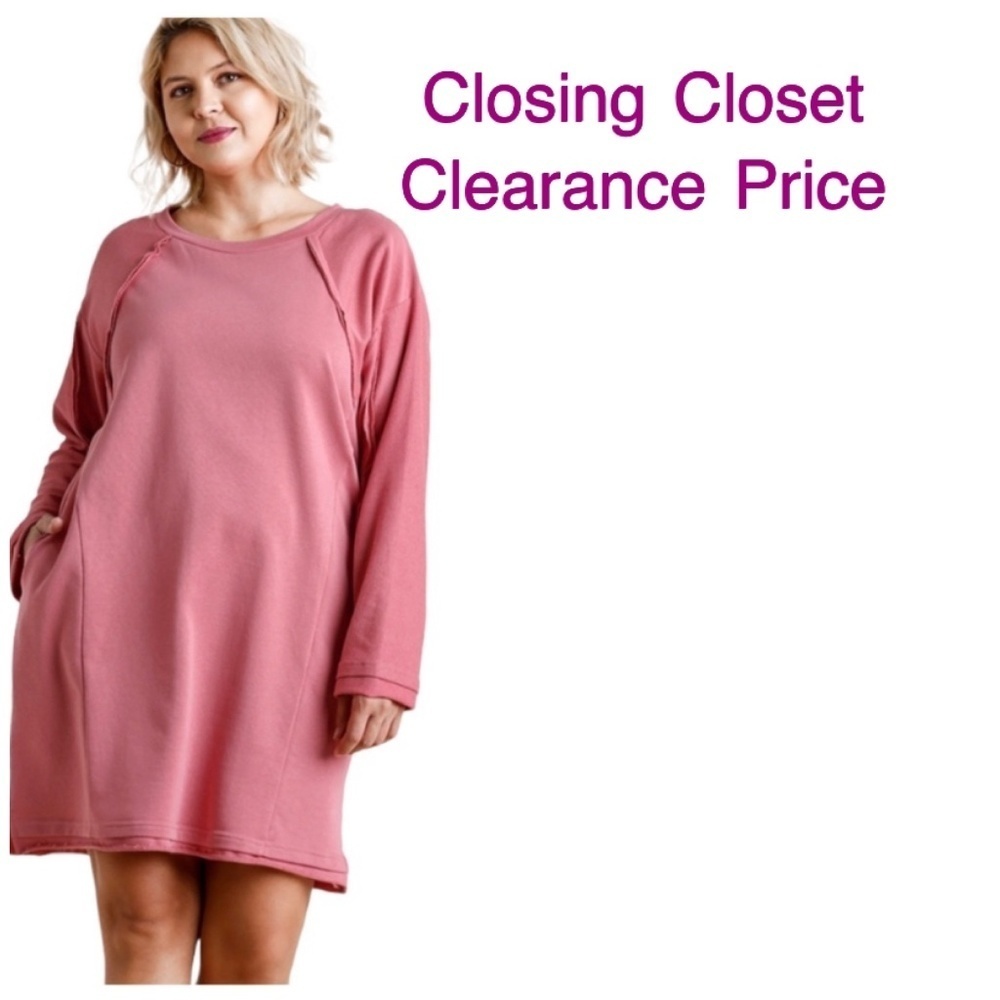 CLEARANCE- XL Umgee Women’s Cotton Long Sleeve Pockets